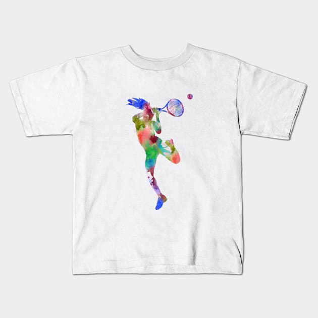 Girls tennis player Kids T-Shirt by RosaliArt